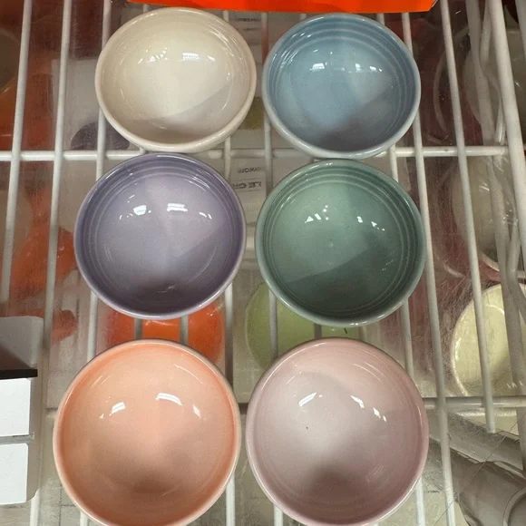 LE CREUSET VANCOUVER PASTEL STONEWARE 2oz PINCH BOWL SET OF 6 *NIB* - Picture 1 of 5